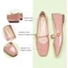 imageCParavano Mary Jane Shoes for Women  Retro Womens Flats  Comfort Square Toe Dressy Flats  Casual Walking Shoes for Wedding Work OfficePinkd