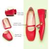 imageCParavano Mary Jane Shoes for Women  Retro Womens Flats  Comfort Square Toe Dressy Flats  Casual Walking Shoes for Wedding Work OfficeRedd