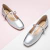 imageCParavano Mary Jane Shoes for Women  Retro Womens Flats  Comfort Square Toe Dressy Flats  Casual Walking Shoes for Wedding Work OfficeSilverb