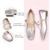 imageCParavano Mary Jane Shoes for Women  Retro Womens Flats  Comfort Square Toe Dressy Flats  Casual Walking Shoes for Wedding Work OfficeSilverb