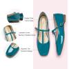 imageCParavano Mary Jane Shoes for Women  Retro Womens Flats  Comfort Square Toe Dressy Flats  Casual Walking Shoes for Wedding Work OfficeTurquoise