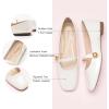 imageCParavano Mary Jane Shoes for Women  Retro Womens Flats  Comfort Square Toe Dressy Flats  Casual Walking Shoes for Wedding Work OfficeWhited