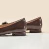 imageCParavano Womens Ballet Flats with Bowknot Round Toe Low Block Heel Shoes for Office Dressy CasualCoffee