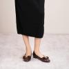 imageCParavano Womens Ballet Flats with Bowknot Round Toe Low Block Heel Shoes for Office Dressy CasualCoffee
