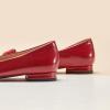 imageCParavano Womens Ballet Flats with Bowknot Round Toe Low Block Heel Shoes for Office Dressy CasualRed