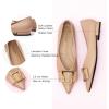 imageCParavano Womens Flats I Pointed Toe Flats for Women I Women Flat Shoes I Crystal Buckle Flats I Ballet Flats Shoes for Women I Slip on Dressy FlatsBeige A12