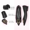 imageCParavano Womens Flats I Pointed Toe Flats for Women I Women Flat Shoes I Crystal Buckle Flats I Ballet Flats Shoes for Women I Slip on Dressy FlatsBlack A12