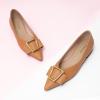 imageCParavano Womens Flats I Pointed Toe Flats for Women I Women Flat Shoes I Crystal Buckle Flats I Ballet Flats Shoes for Women I Slip on Dressy FlatsCamel A12