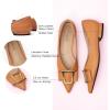 imageCParavano Womens Flats I Pointed Toe Flats for Women I Women Flat Shoes I Crystal Buckle Flats I Ballet Flats Shoes for Women I Slip on Dressy FlatsCamel A12