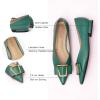 imageCParavano Womens Flats I Pointed Toe Flats for Women I Women Flat Shoes I Crystal Buckle Flats I Ballet Flats Shoes for Women I Slip on Dressy FlatsGreen A12