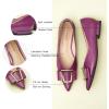 imageCParavano Womens Flats I Pointed Toe Flats for Women I Women Flat Shoes I Crystal Buckle Flats I Ballet Flats Shoes for Women I Slip on Dressy FlatsPurple A12