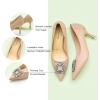 imageCParavano Womens Pumps I Pointed Toe Kitten Heel I Closed Toe Dress Pump I Comfortable Wedding ShoesWhite E6