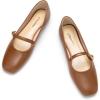 imageCParavano Mary Jane Shoes for Women  Retro Womens Flats  Comfort Square Toe Dressy Flats  Casual Walking Shoes for Wedding Work OfficeBrownd
