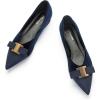 imageCParavano Womens Flats I Flat for Women Leather I Pointed Toe Flats I Ballet Flats for Women I Slip on Dressy FlatsNavy Velvet