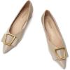 imageCParavano Womens Flats I Pointed Toe Flats for Women I Women Flat Shoes I Crystal Buckle Flats I Ballet Flats Shoes for Women I Slip on Dressy FlatsGrey A12