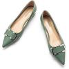 imageCParavano Womens Flats I Slip on Ballet Flats I Pointed Toe Flats for Women I Two Tone Flats I Leather Flats Shoes Women I Womens Designer FlatsGreen