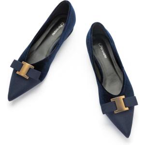 imageCParavano Womens Flats I Flat for Women Leather I Pointed Toe Flats I Ballet Flats for Women I Slip on Dressy FlatsNavy Velvet