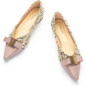 imageCParavano Womens Flats I Flat for Women Leather I Pointed Toe Flats I Ballet Flats for Women I Slip on Dressy FlatsPink Multi