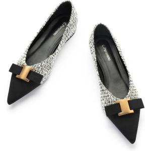 imageCParavano Womens Flats I Flat for Women Leather I Pointed Toe Flats I Ballet Flats for Women I Slip on Dressy FlatsWhite Multi