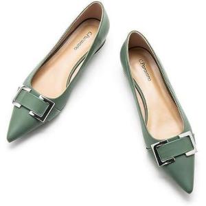 imageCParavano Womens Flats I Slip on Ballet Flats I Pointed Toe Flats for Women I Two Tone Flats I Leather Flats Shoes Women I Womens Designer FlatsGreen