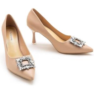 imageCParavano Womens Pumps I Pointed Toe Kitten Heel I Closed Toe Dress Pump I Comfortable Wedding ShoesWhite E6