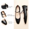 imageC Paravano Womens Mary Jane Flats  Almond Toe Leather Ballet Flats with Adjustable Strap Dressy and Casual Shoes for OfficeTravelBridal ampamp Daily WearX6cblack