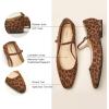 imageC Paravano Womens Mary Jane Flats  Almond Toe Leather Ballet Flats with Adjustable Strap Dressy and Casual Shoes for OfficeTravelBridal ampamp Daily WearX6cleopard