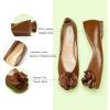 imageCParavano Ballet Flats for Women  Womens Flats Shoes  Square Toe Flats Womens Flats  Slip On Dress Shoes  Flower ShoesBrownf