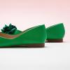 imageCParavano Ballet Flats for Women  Womens Flats Shoes  Square Toe Flats Womens Flats  Slip On Dress Shoes  Flower ShoesGreen