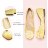 imageCParavano Ballet Flats for Women  Womens Flats Shoes  Square Toe Flats Womens Flats  Slip On Dress Shoes  Flower ShoesLight Yellow
