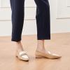 imageCParavano Penny Loafers for Women CrocodileEmbossed Slipons Comfortable Dressy Formal Dress Square Toe Flats Loafer Shoes for Business Casual WearBbeige
