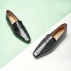 imageCParavano Penny Loafers for Women CrocodileEmbossed Slipons Comfortable Dressy Formal Dress Square Toe Flats Loafer Shoes for Business Casual WearCblack