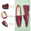imageCParavano Penny Loafers for Women CrocodileEmbossed Slipons Comfortable Dressy Formal Dress Square Toe Flats Loafer Shoes for Business Casual WearCburgundy