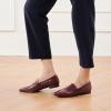 imageCParavano Penny Loafers for Women CrocodileEmbossed Slipons Comfortable Dressy Formal Dress Square Toe Flats Loafer Shoes for Business Casual WearCburgundy
