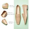 imageCParavano Penny Loafers for Women CrocodileEmbossed Slipons Comfortable Dressy Formal Dress Square Toe Flats Loafer Shoes for Business Casual WearCcamel