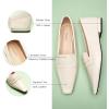 imageCParavano Penny Loafers for Women CrocodileEmbossed Slipons Comfortable Dressy Formal Dress Square Toe Flats Loafer Shoes for Business Casual WearCcream