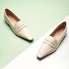 imageCParavano Penny Loafers for Women CrocodileEmbossed Slipons Comfortable Dressy Formal Dress Square Toe Flats Loafer Shoes for Business Casual WearCcream