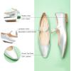 imageCParavano Womens Mary Jane Flats  Almond Toe Flats for Women  Leather Ballet Flats with Strap  Fashion Comfortable Work ampamp Casual Shoes for Daily WearWalkingSliver