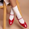 imageCParavano Womens Mary Jane Flats  Almond Toe Flats for Women  Leather Ballet Flats with Strap  Fashion Comfortable Work ampamp Casual Shoes for Daily WearWalkingRed