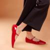 imageCParavano Womens Mary Jane Flats  Almond Toe Flats for Women  Leather Ballet Flats with Strap  Fashion Comfortable Work ampamp Casual Shoes for Daily WearWalkingRed