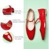 imageCParavano Womens Mary Jane Flats  Almond Toe Flats for Women  Leather Ballet Flats with Strap  Fashion Comfortable Work ampamp Casual Shoes for Daily WearWalkingRed