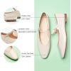 imageCParavano Womens Mary Jane Flats  Almond Toe Flats for Women  Leather Ballet Flats with Strap  Fashion Comfortable Work ampamp Casual Shoes for Daily WearWalkingWhite