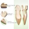 imageCParavano Womens Slingback Flats Pointed Toe Slingback Flats for Women Slingback Sandals Adjustable Ankle Strap ShoesBeige Flats
