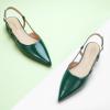 imageCParavano Womens Slingback Flats Pointed Toe Slingback Flats for Women Slingback Sandals Adjustable Ankle Strap ShoesGreen Flats