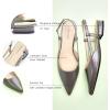 imageCParavano Womens Slingback Flats Pointed Toe Slingback Flats for Women Slingback Sandals Adjustable Ankle Strap ShoesGrey Flats