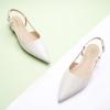 imageCParavano Womens Slingback Flats Pointed Toe Slingback Flats for Women Slingback Sandals Adjustable Ankle Strap ShoesOffwhite Flats