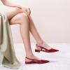 imageCParavano Womens Slingback Flats Pointed Toe Slingback Flats for Women Slingback Sandals Adjustable Ankle Strap ShoesRedt