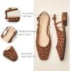 imageCParavano Womens Square Toe Slingback Flats Ankle Strap Casual Shoes SlipOn Sandals Comfortable Flats for Daily WearLeopardb