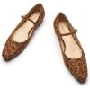 imageC Paravano Womens Mary Jane Flats  Almond Toe Leather Ballet Flats with Adjustable Strap Dressy and Casual Shoes for OfficeTravelBridal ampamp Daily WearX6cleopard