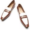 imageCParavano Penny Loafers for Women CrocodileEmbossed Slipons Comfortable Dressy Formal Dress Square Toe Flats Loafer Shoes for Business Casual WearBbrown